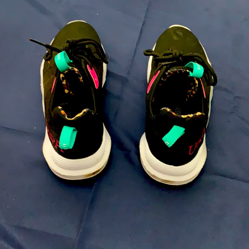 Girls Black Polo w/Pink and Mint accents Sneakers